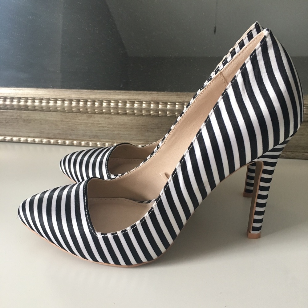 Forever 21 Pinstriped Heels
